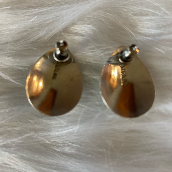 Sterling Silver and Gaspeite Earrings - Picture 2 of 2